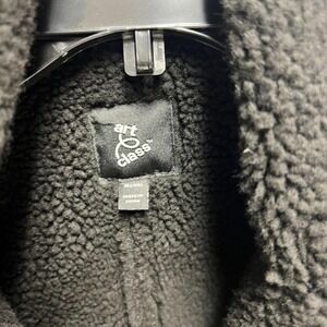 Art Class Girls Black Faux Suede Sherpa Lined Moto Jacket Size M 7/8